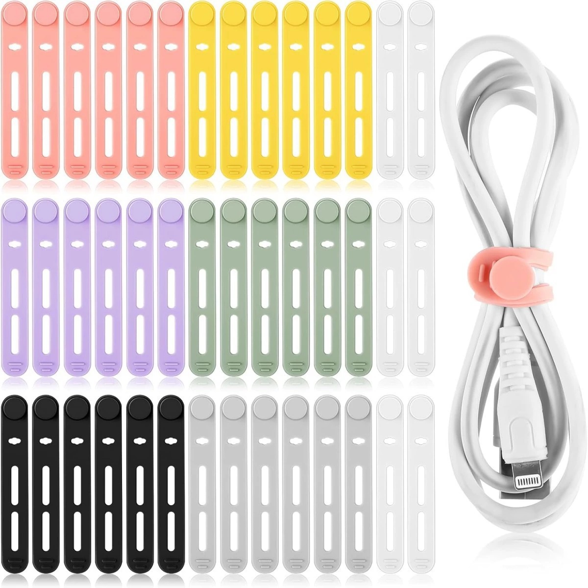 Gear Tie Reusable - 실리콘 케이블 타이 재사용 가능, 다용도