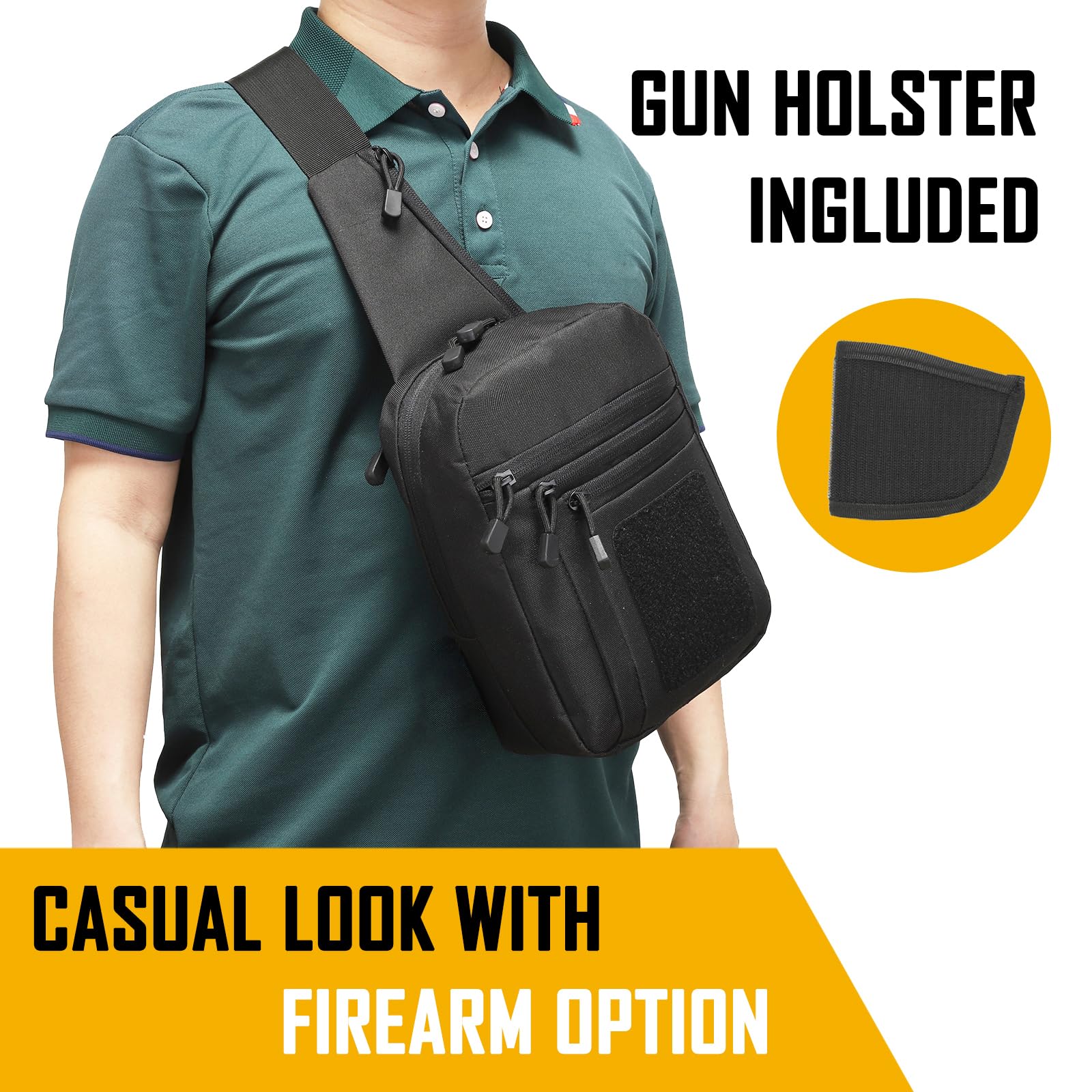 Edc Carry For Men - 남성용 은닉 휴대 크로스바디 백, CCW