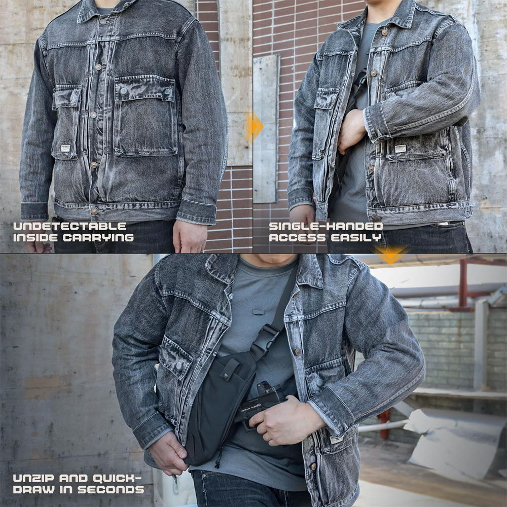 전술 숨겨진 총 운반 가방 남자 크로스 바디 슬링 가방 - Edc Carry Gun 리뷰 및 가격