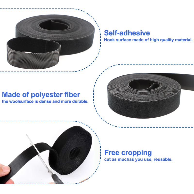 5m/롤 블랙 재사용 가능한 자체 접착 케이블 타이 루 - Gear Tie Reusable 리뷰 및 가격