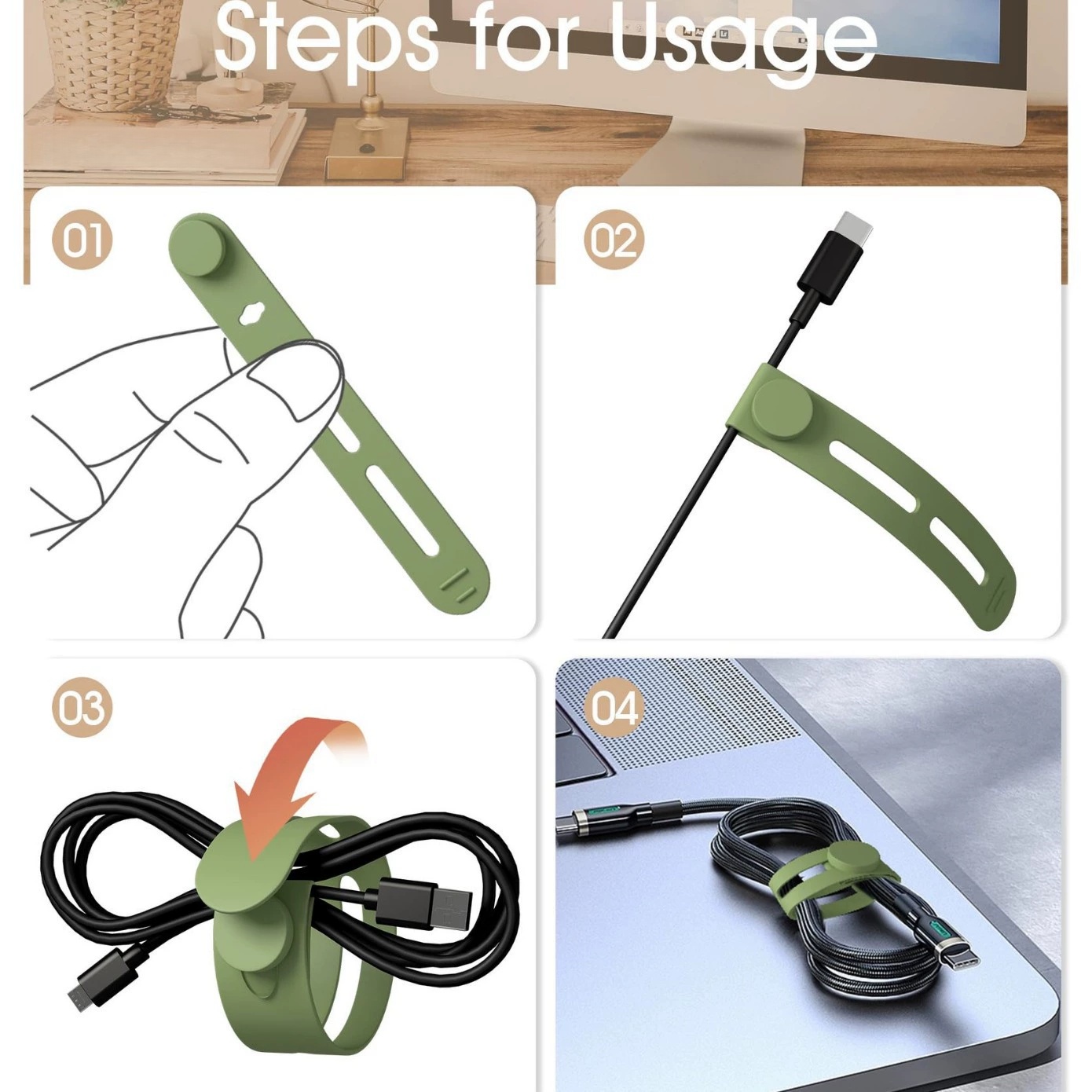 실리콘 케이블 타이 재사용 가능, 다용도 케이블 정리  - Gear Tie Reusable 리뷰 및 가격